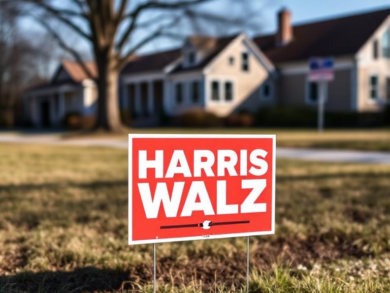 harris walz yard sign