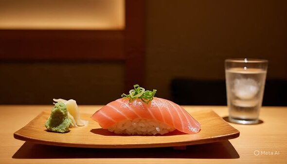 sushi order topped with salmon nyt