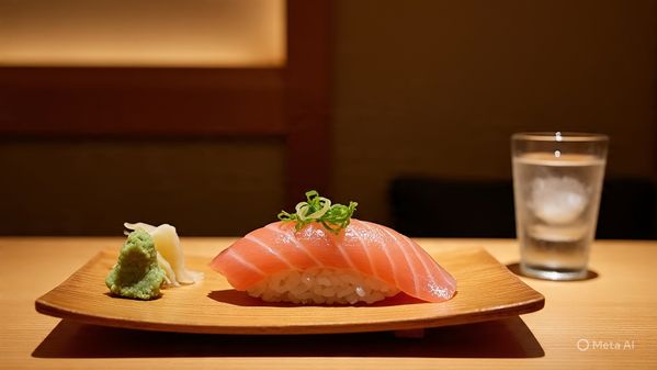 sushi order topped with salmon nyt